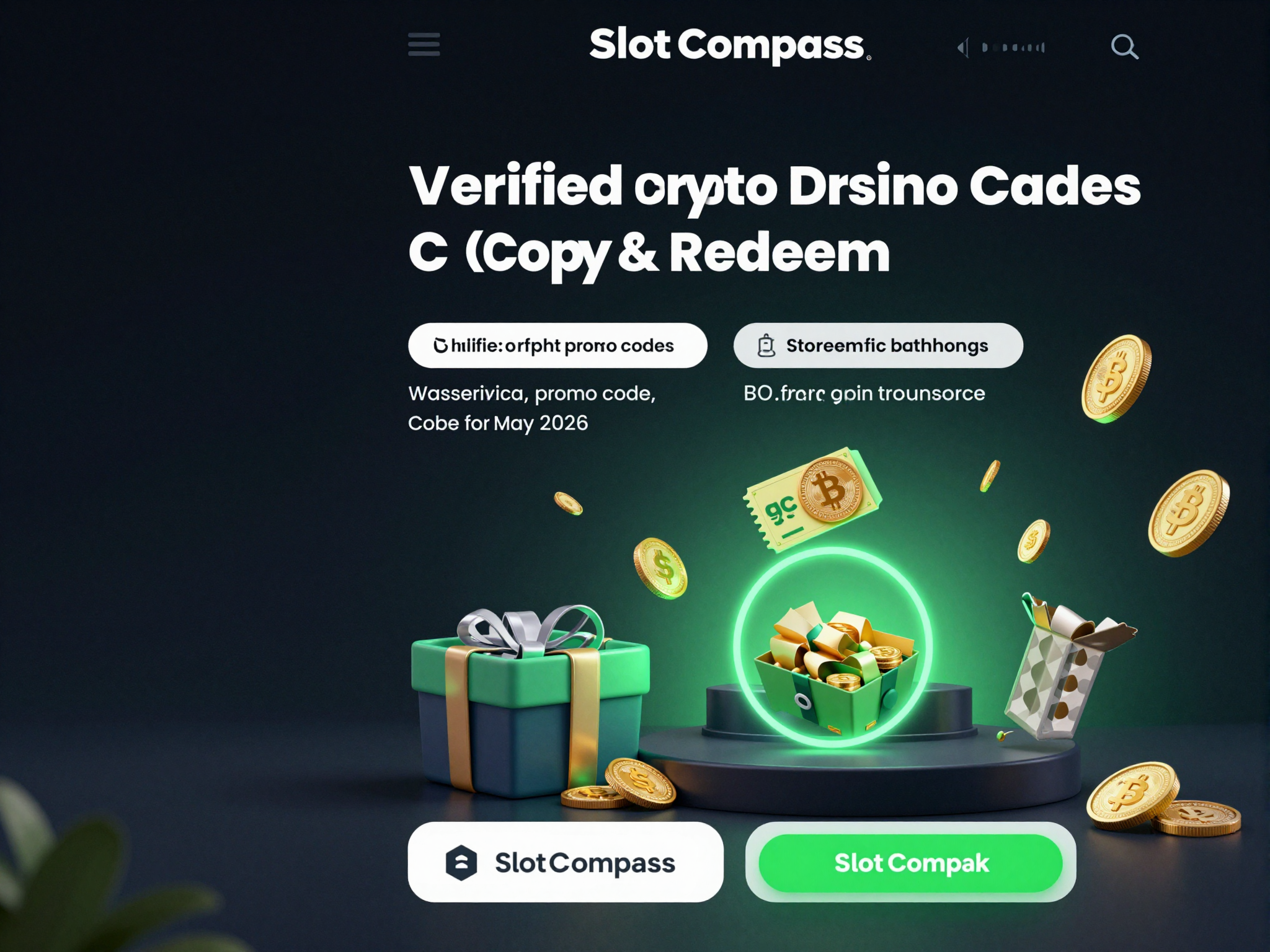 BC.Game crypto casino promo code artwork with bonus cards and coin stacks