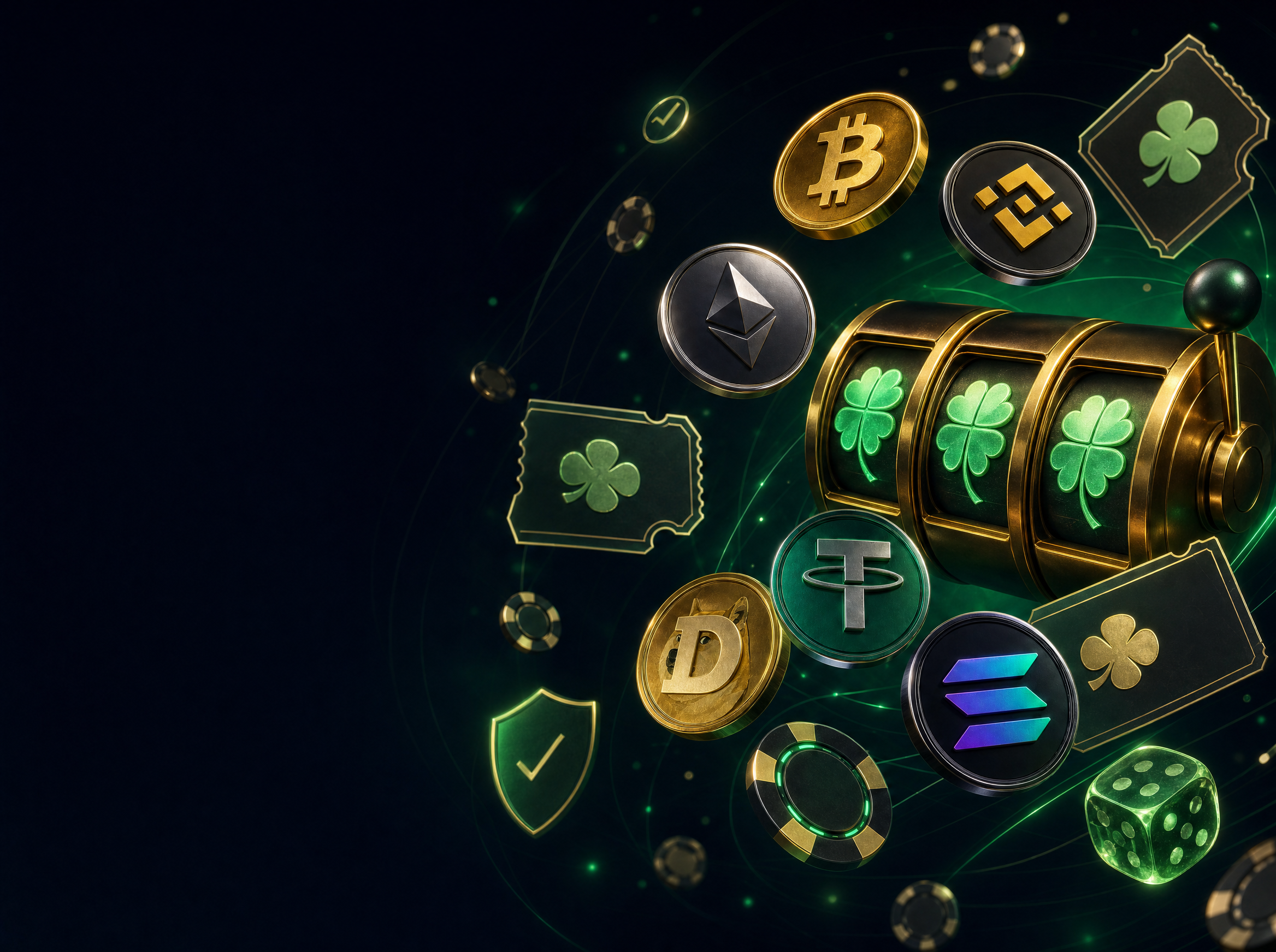 Bitcoin free spins no deposit bonus tokens, slot reels, and bonus code chips illustration